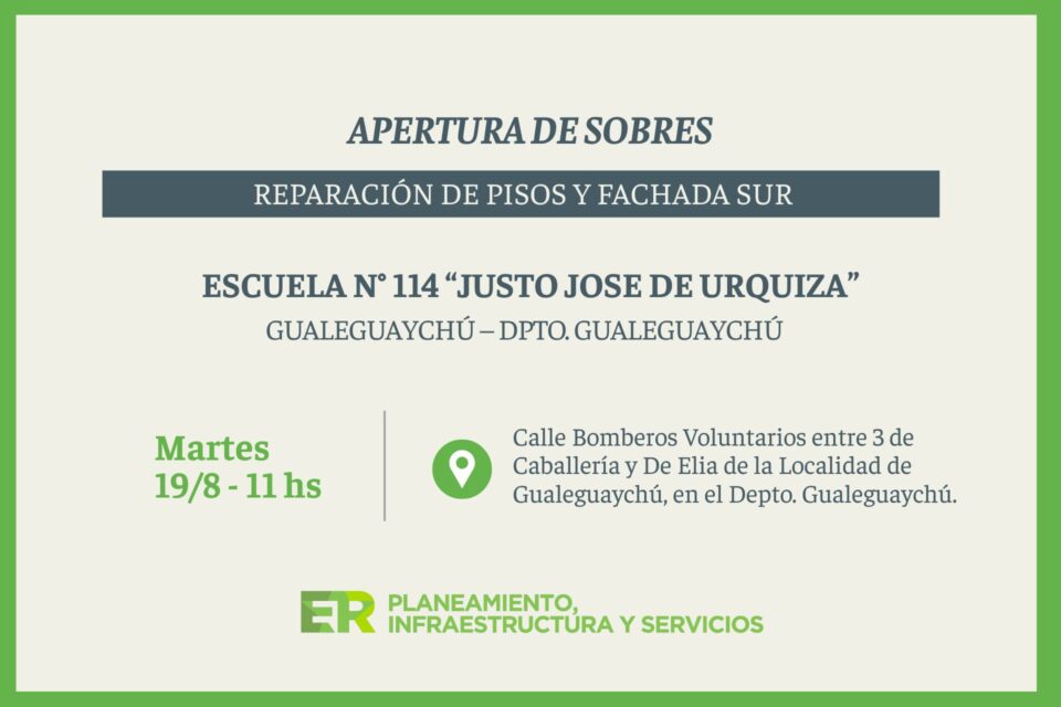 Se mejorarán la fachada y pisos en una escuela de Gualeguaychú