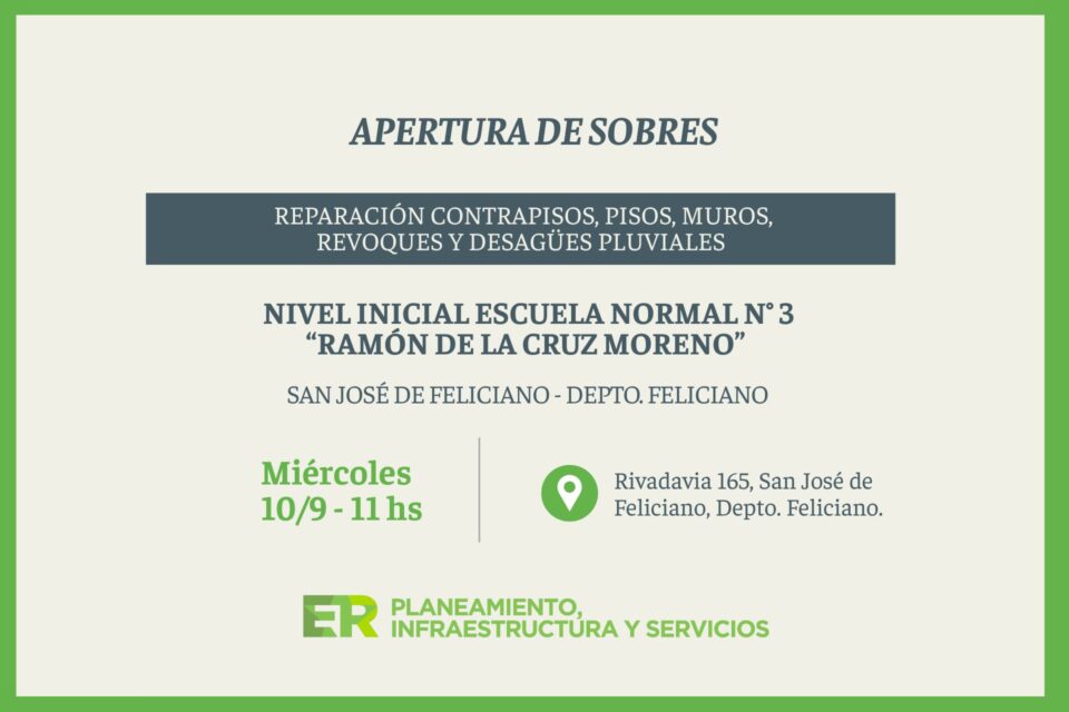 Licitan obras para la escuela Normal de Feliciano