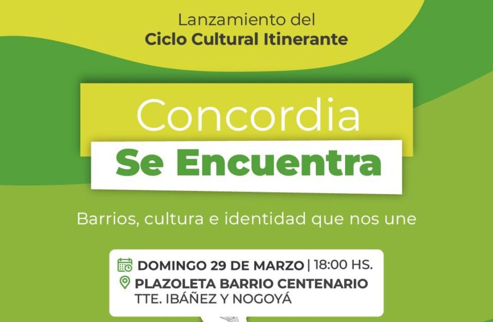 El folklore llega a los barrios: lanzan el ciclo cultural itinerante “Concordia se Encuentra”